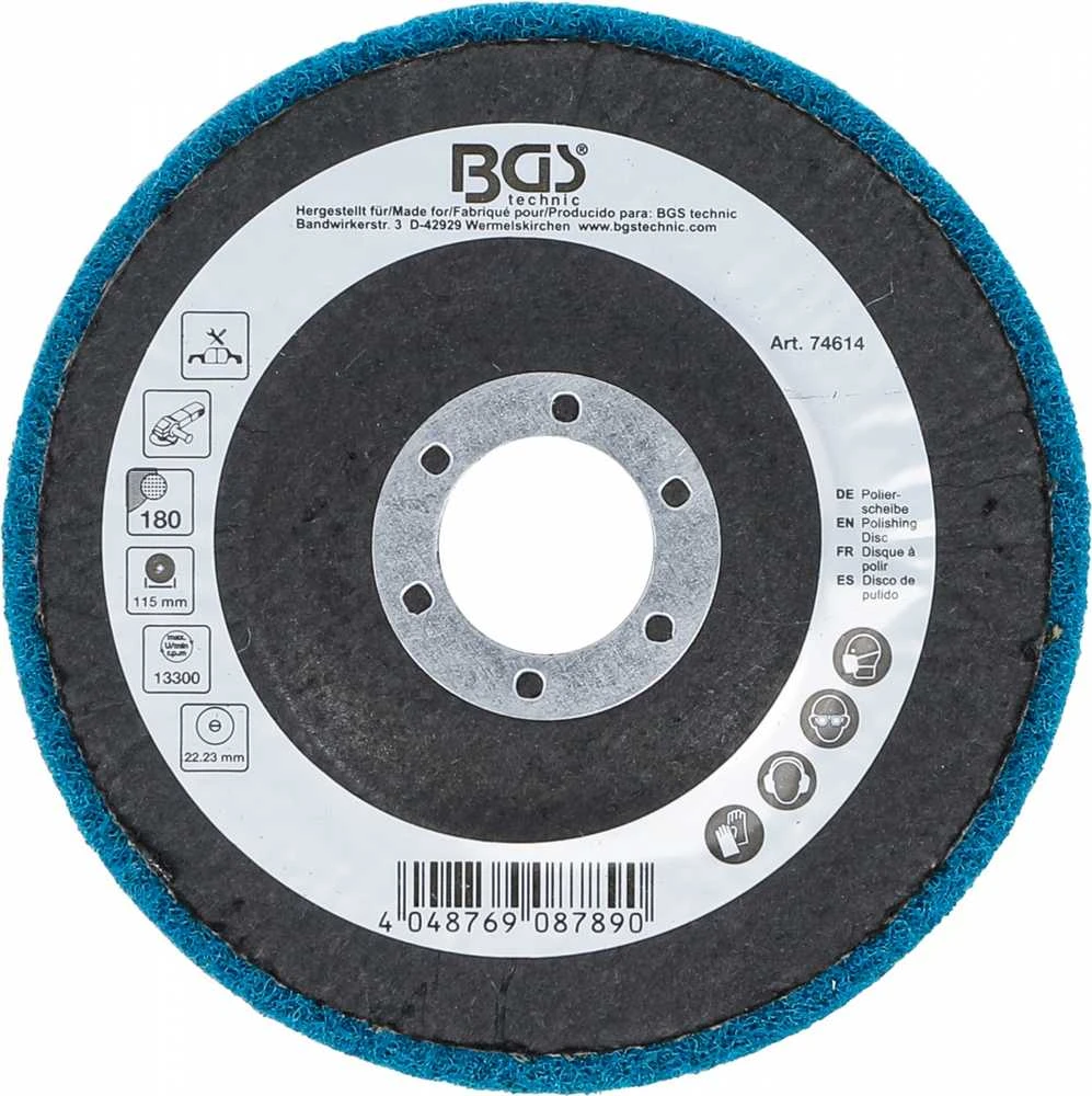 Bgs Technic Poliravimo diskas | Aliuminio oksidas | Ø 115 mm | Grūdelių dydis 180 (74614)