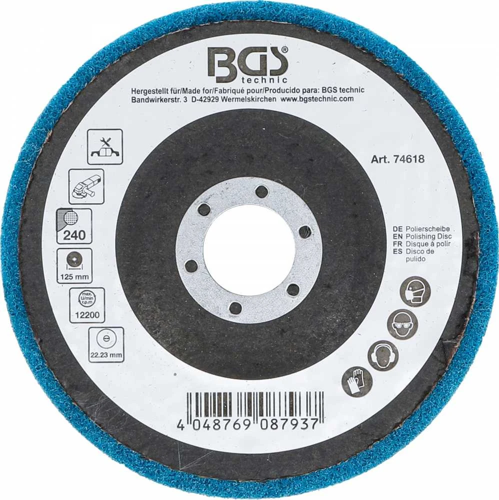 Bgs Technic Poliravimo diskas | Aliuminio oksidas | Ø 125 mm | Grūdelių dydis 240 (74618)
