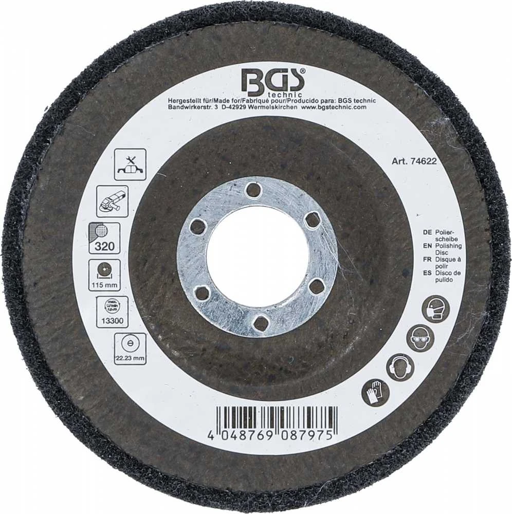 Bgs Technic Poliravimo diskas | Silikono karbidas | Ø 115 mm | Grūdelių dydis 320 (74622B)