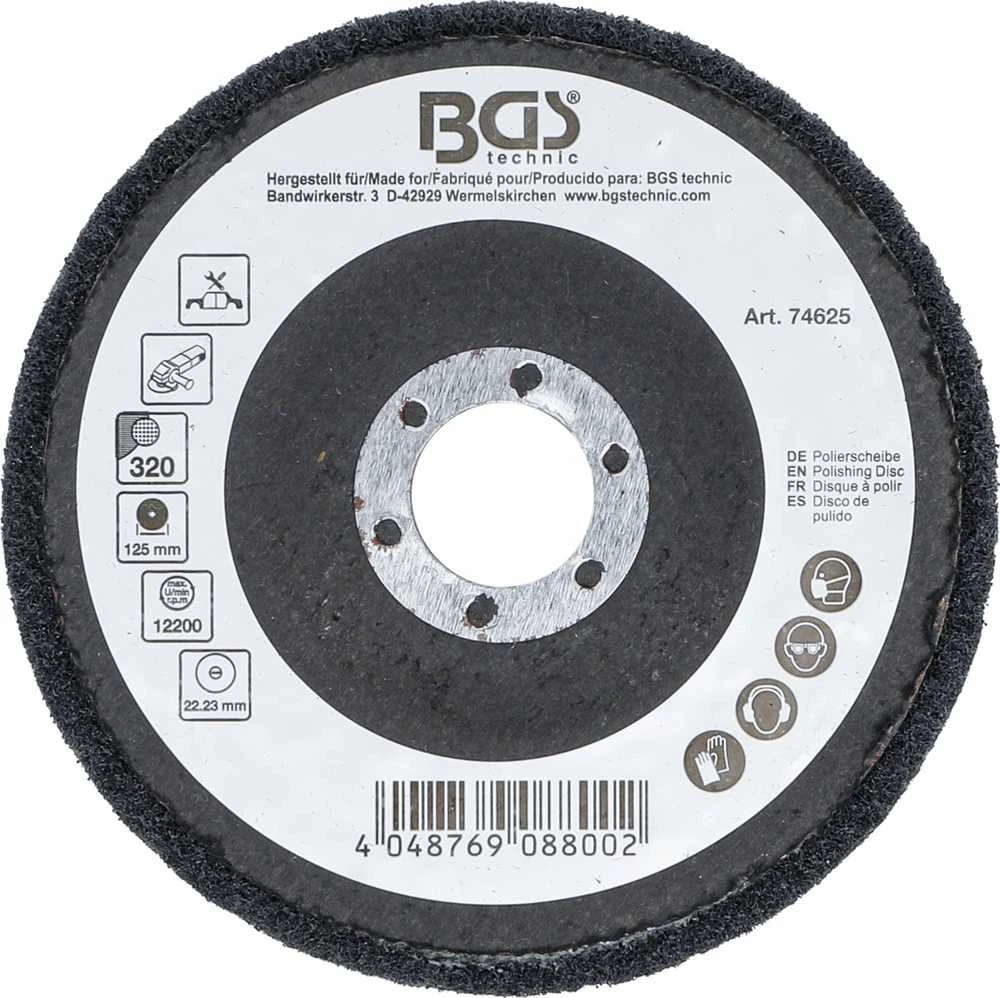 Bgs Technic Poliravimo diskas | Silikono karbidas | Ø 125 mm | Grūdelių dydis 320 (74625)