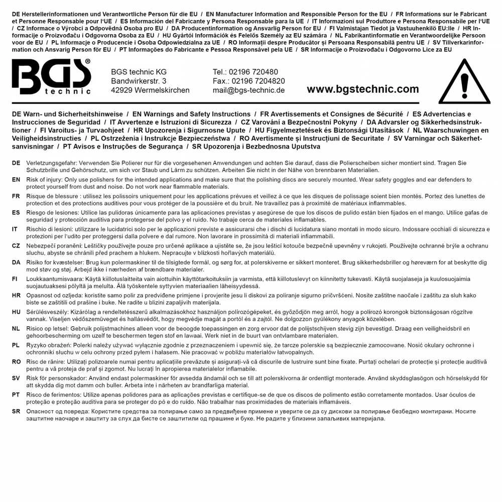 Bgs Technic Poliravimo diskas | Silikono karbidas | Ø 115 mm | Grūdelių dydis 240 (74621)