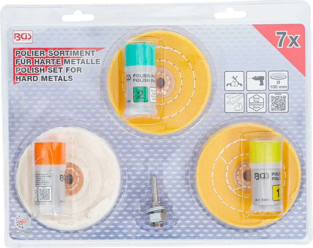 Bgs Technic Poliravimo rinkinys kietiesiems metalams | 7 vnt. (3991)