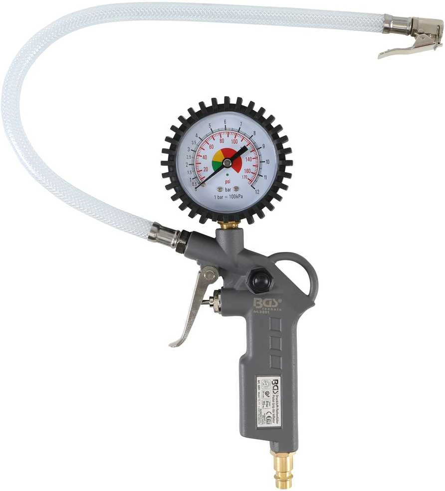 Bgs Technic Pripūtimo pistoletas su manometru | 0 - 8 bar (3201)