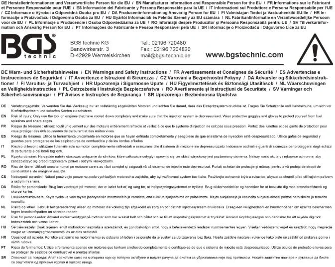 Bgs Technic Purkštukų lizdų ir kanalų valymo rinkinys dyzeliniams varikliams BGS (72098)