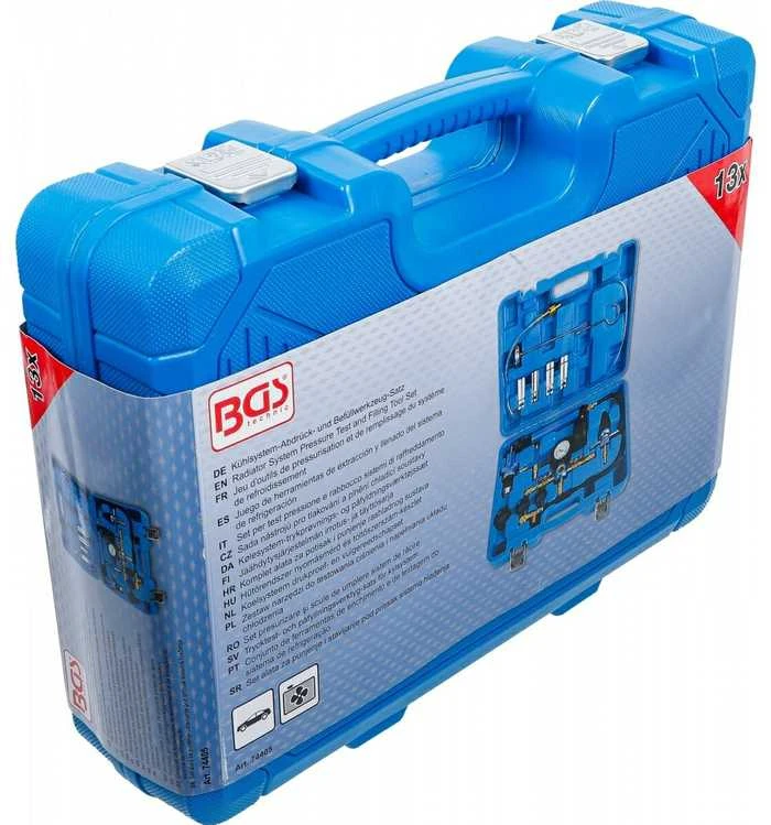 Bgs Technic Radiatoriaus sistemos slėgio bandymo ir užpildymo įrankių rinkinys | 13 vnt. (74405)