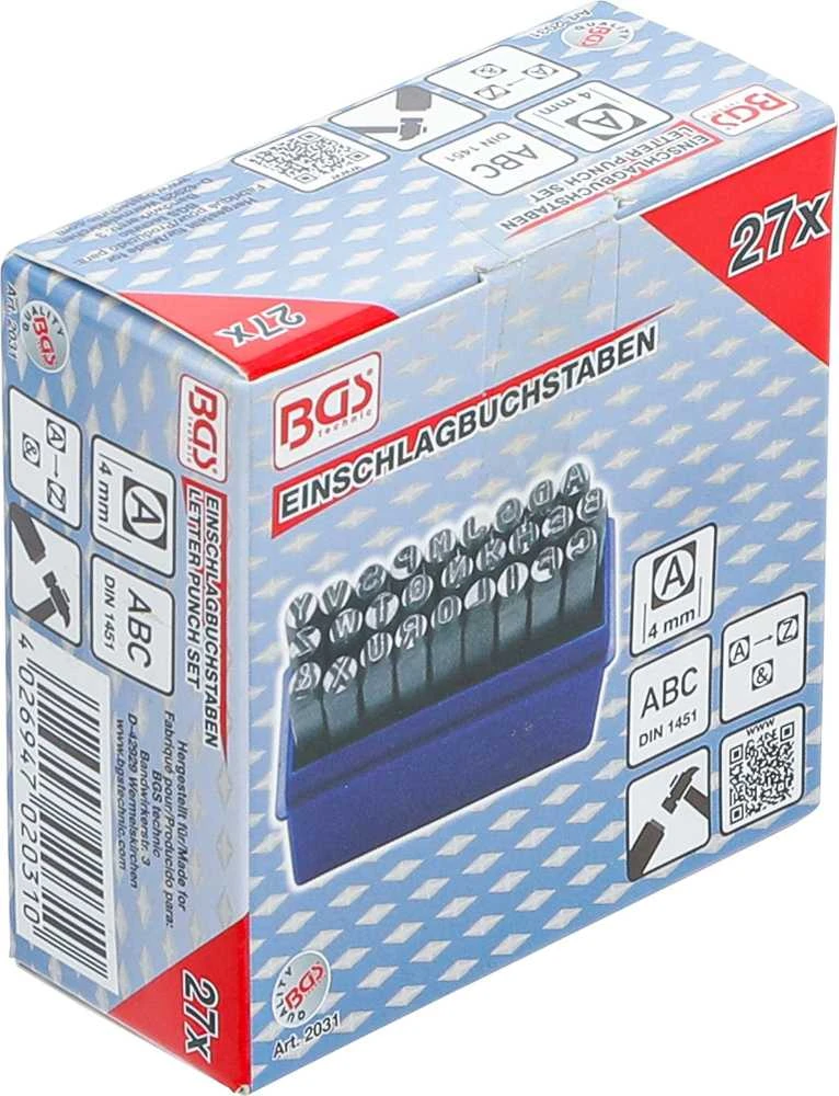 Bgs Technic Raidžių išmušėjų rinkinys A iki Z | 4 mm (2031)