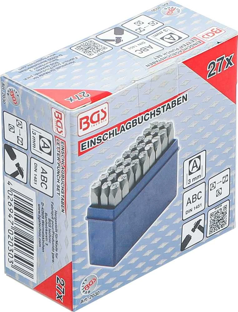 Bgs Technic Raidžių išmušėjų rinkinys A iki Z | 3 mm (2030)