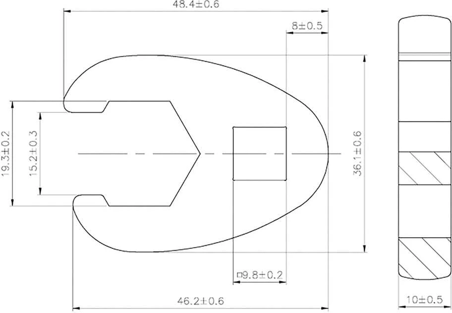 Bgs Technic Raktas "varnos koja" | 10 mm (3/8") | 19 mm (1756-19)