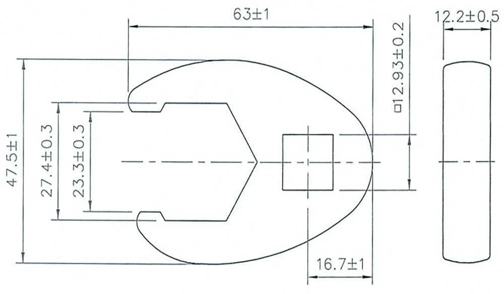 Bgs Technic Raktas varnos koja | 12,5 mm (1/2") | 27 mm (1757-27)