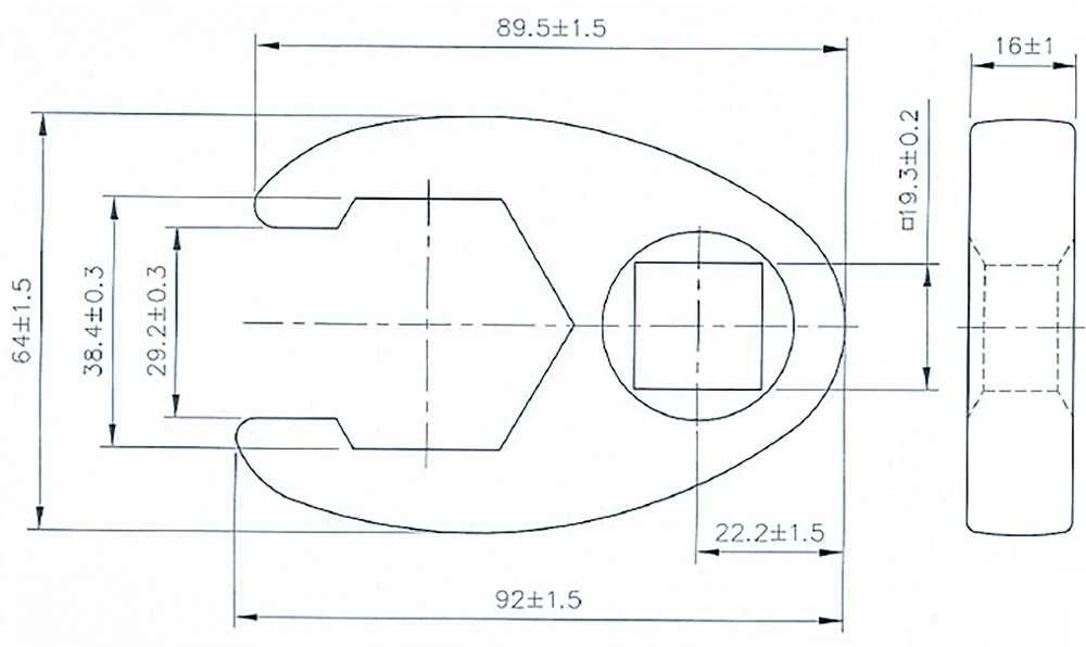 Bgs Technic Raktas varnos koja | 20 mm (3/4") | 38 mm (1759-38)