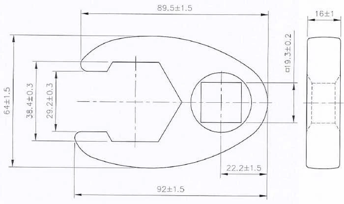 Bgs Technic Raktas varnos koja | 20 mm (3/4") | 38 mm (1759-38)