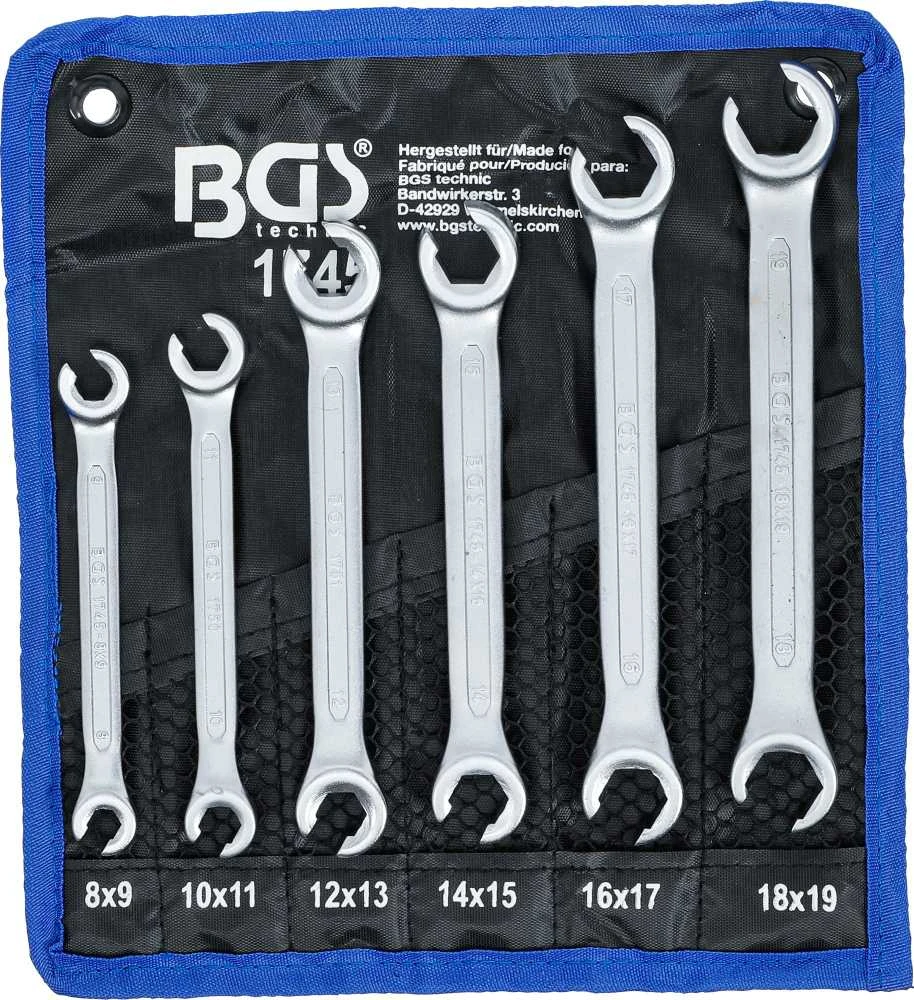 Bgs Technic Raktų rinkinys vamzdeliams | 8x9 - 18x19 mm | 6 vnt. (1745)