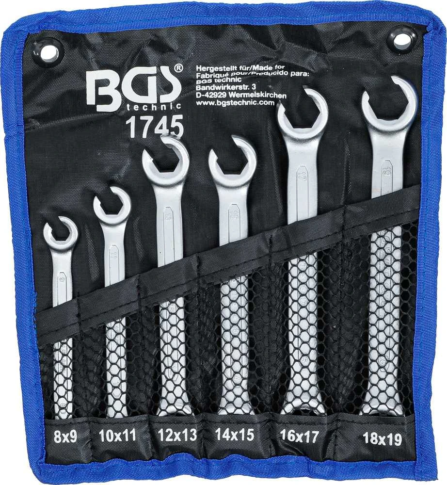 Bgs Technic Raktų rinkinys vamzdeliams | 8x9 - 18x19 mm | 6 vnt. (1745)