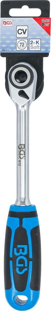 Bgs Technic Rankena galvutėms terkšlinė | smulkūs dantukai / siaura galvutė | 12.5 mm (1/2") (612)