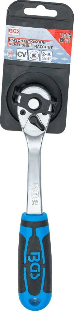 Bgs Technic Terkšlinė galvučių rankena | 3/8" (10 mm) | 90 dantų | greito atleidimo (631)