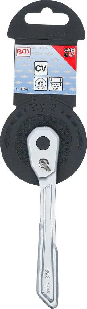 Bgs Technic Rankena galvutėms terkšlinė | ypač plona | smulkūs dantukai | 6.3 mm (1/4") (72085)