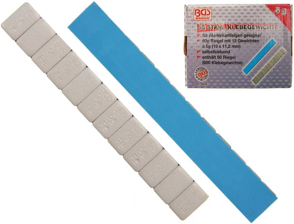 Bgs Technic Ratų balansavimo svareliai | 12 x 5 g | 50 vnt. (8426)