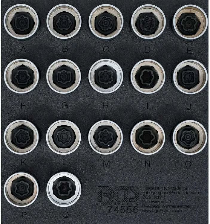 Bgs Technic Ratų varžtų užraktų rinkinys | Land Rover | 17 vnt. (74556)
