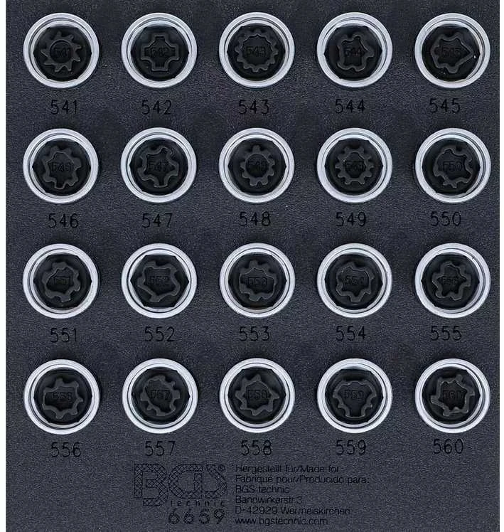 Bgs Technic Ratų varžtų užraktų rinkinys VAG | 20 vnt. (6659)