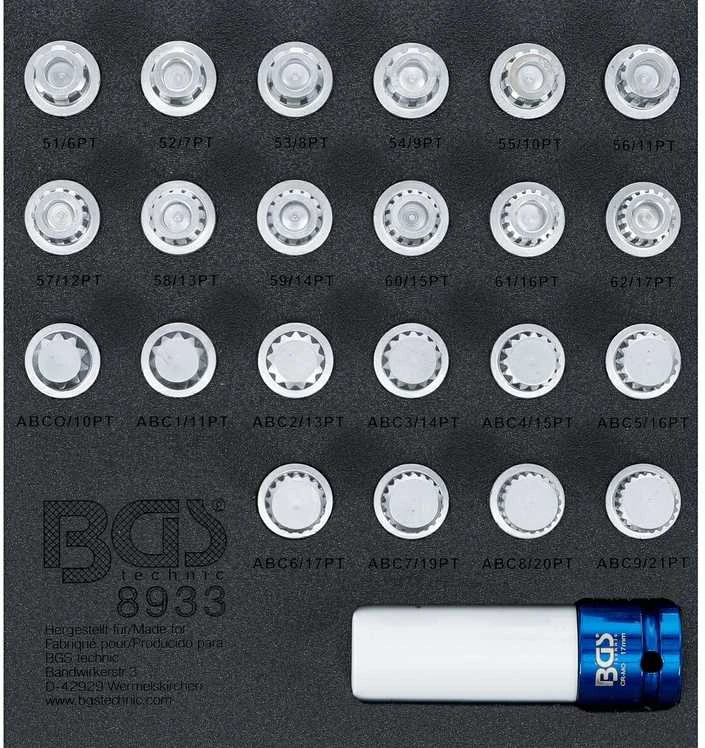 Bgs Technic Ratų varžtų užraktų rinkinys VAG | 23 vnt. (8933)