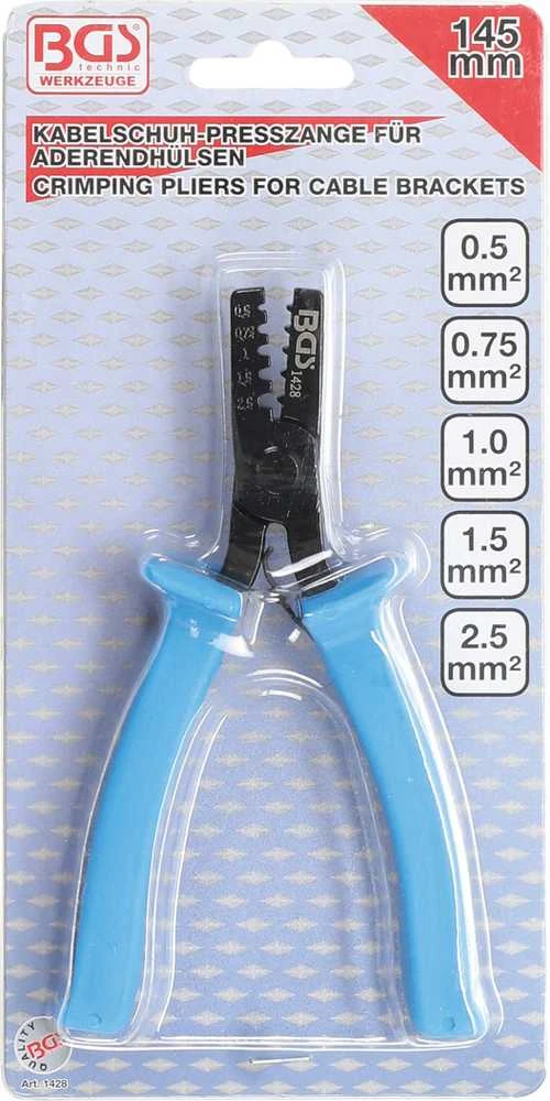 Bgs Technic Replės elektrikui | kabelio galo įvorėms, 0,5 - 2,5 mm² (1428)
