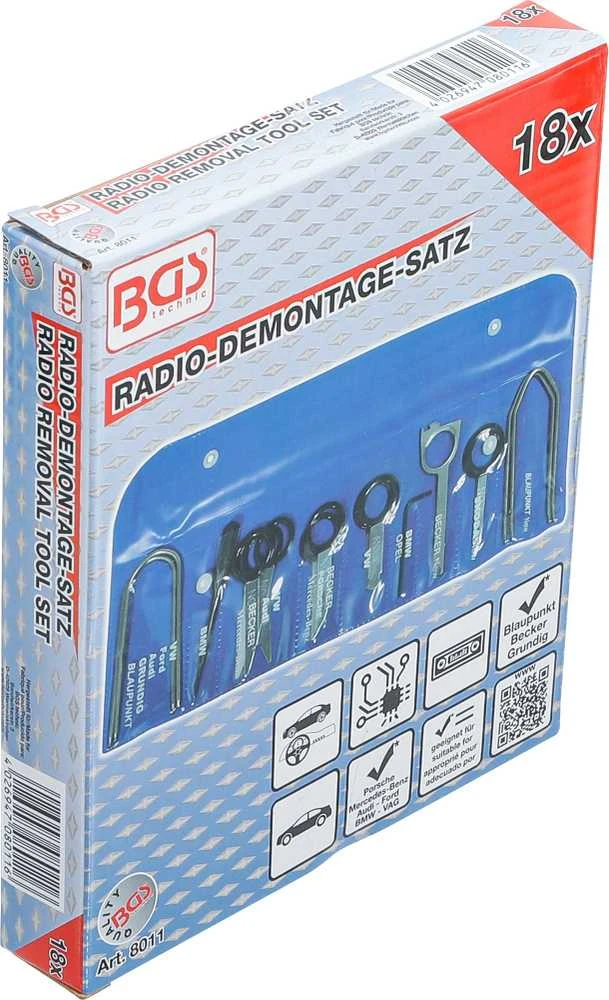 Bgs Technic Rinkinys magnetoloms ir užvedimo spynelėms išimti | 18 vnt. (8011)