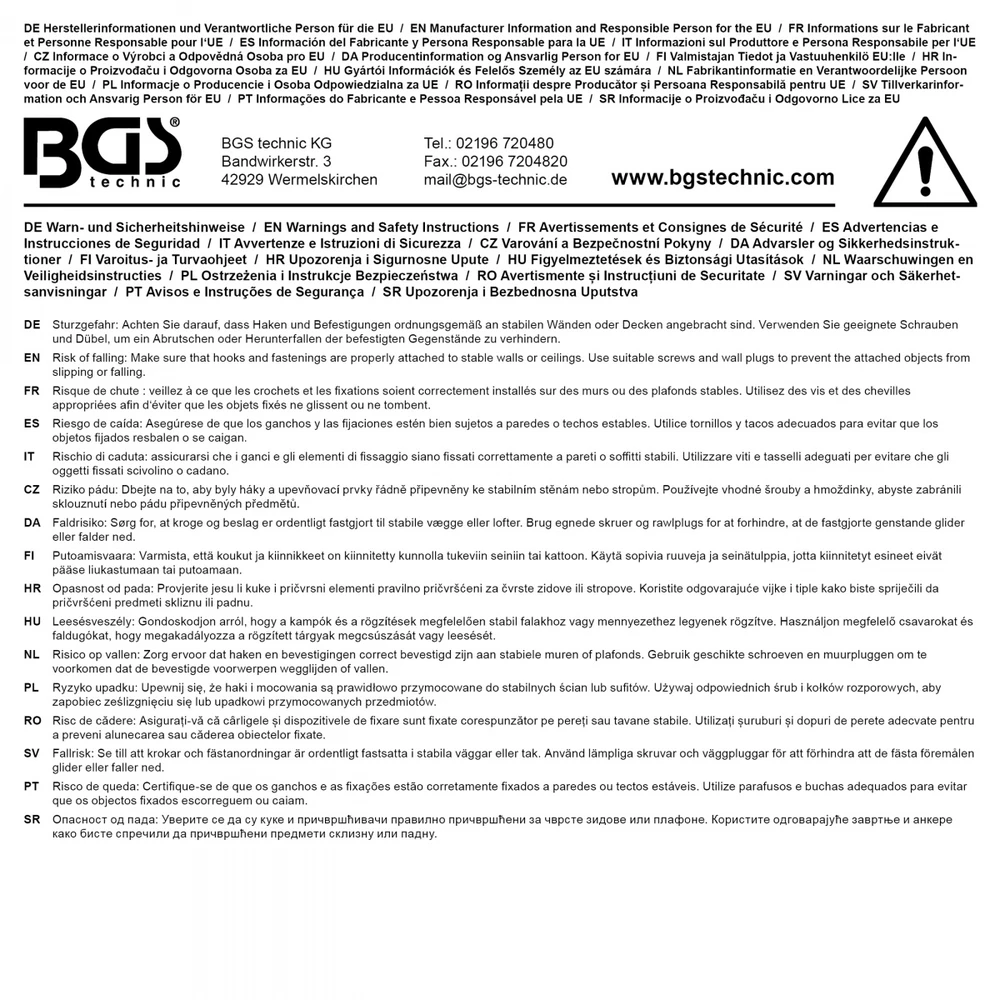 Bgs Technic Kabliukų rinkinys | S formos | 100 mm | 5 vnt. (88325)