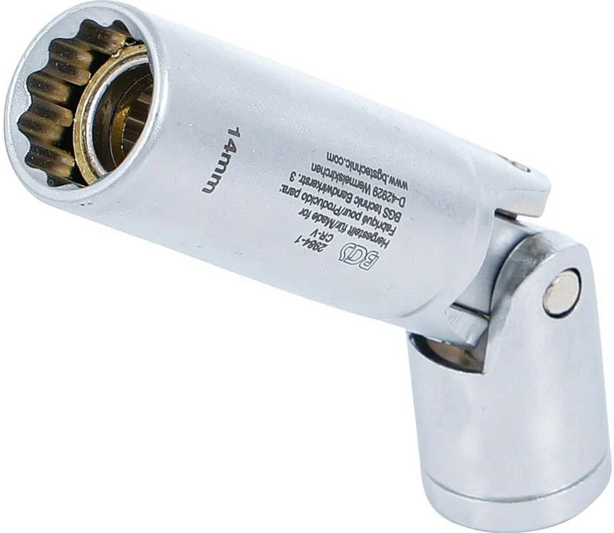 Bgs Technic Šarnyrinė galvutė žvakėms 12 kampų | 10 mm (3/8") | 14 mm (2984-1)