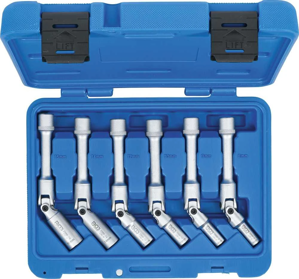 Bgs Technic Šarnyrinių galvučių rinkinys kaitinimo žvakėms | šešiakampės | 10 mm (3/8") | 8 - 16 mm | 6 vnt. (2986)