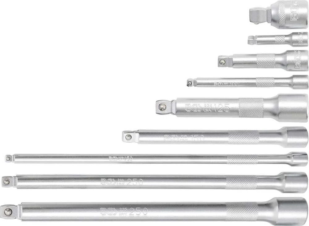 Grąžtas Bgs Technic Šarnyrinių ilgintuvų rinkinys | 6.3 mm (1/4") / 10 mm (3/8") / 12,5 mm (1/2") | 9 vnt. (2253)