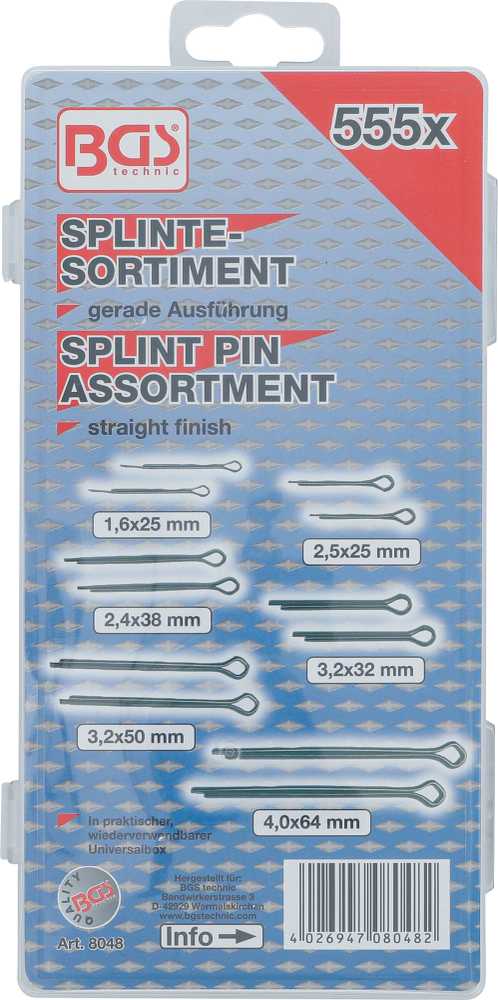 Bgs Technic Segtukų asortimentas | tiesūs | Ø 1.6 - 4.0 mm | 555 vnt. (8048)