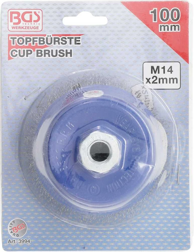 Bgs Technic Šepetys vielinis | puodas M14 x 2 | Ø 100 mm x 67 mm (3994)