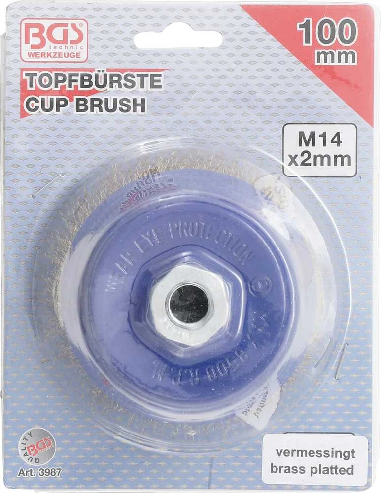 Bgs Technic Šepetys vielinis puodo tipo | M14 x 2 | Ø 100 mm x 67 mm (3987)