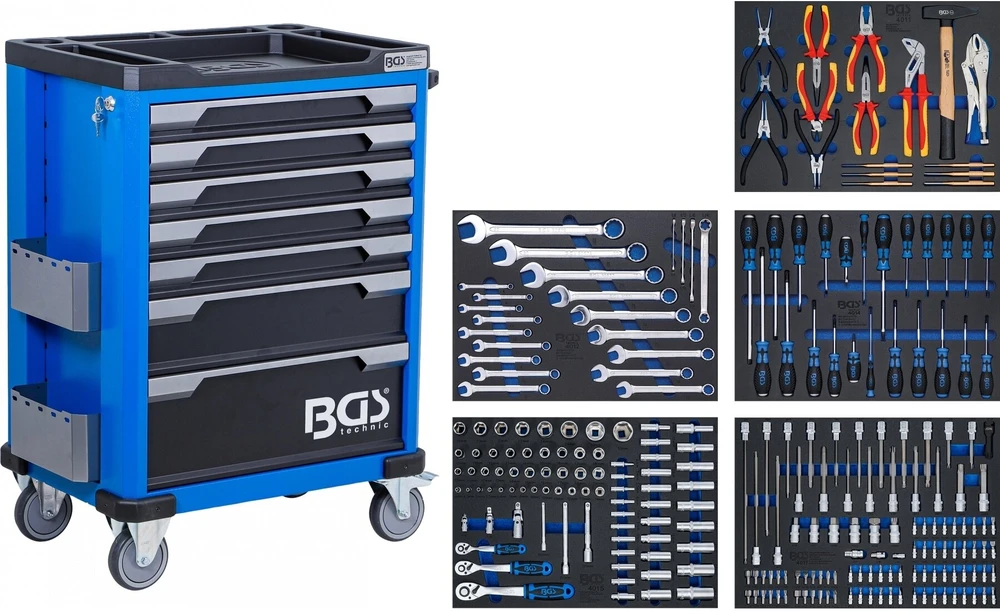 Bgs Technic Serviso įrankių vežimėlis BGS | 7 stalčiai | 246 įrankiai (6068)