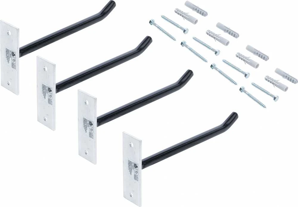 Bgs Technic Sieninių kabliukų rinkinys ratams | 250 mm | 4 vnt. (88304)