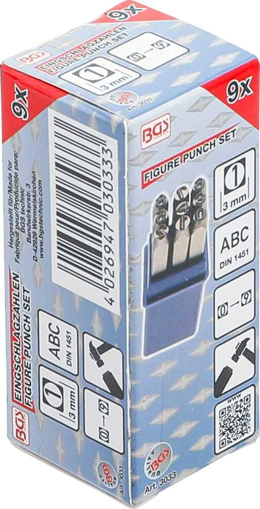 Bgs Technic Skaičių išmušėjų rinkinys | 3 mm (3033)