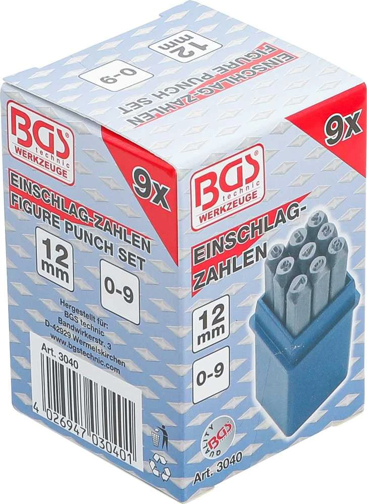Bgs Technic Skaičių išmušėjų rinkinys | 12 mm (3040)