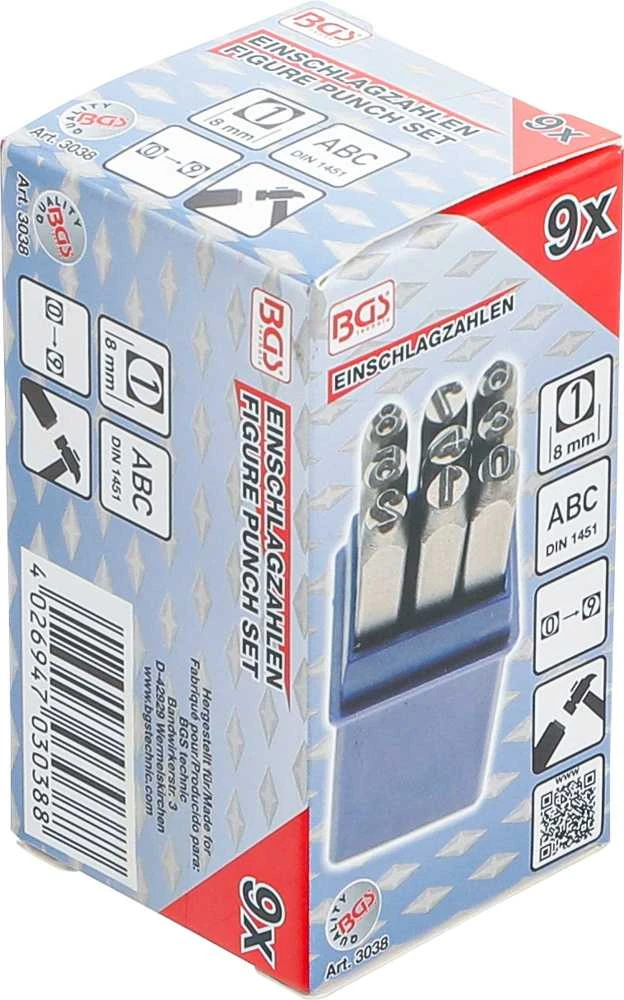 Bgs Technic Skaičių išmušėjų rinkinys | 8 mm (3038)