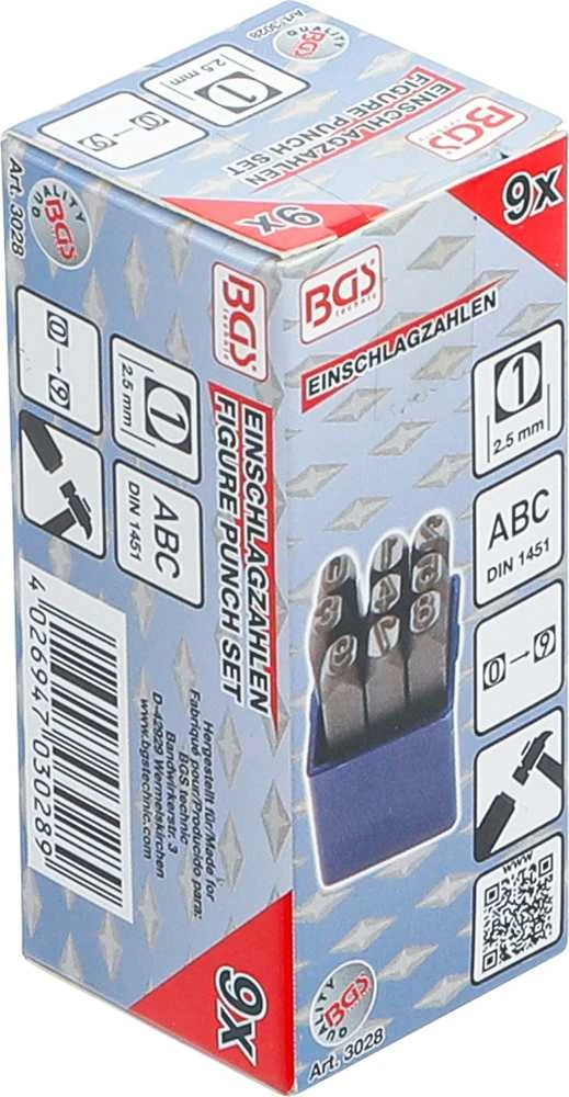 Bgs Technic Skaičių išmušėjų rinkinys | 2,5 mm (3028)