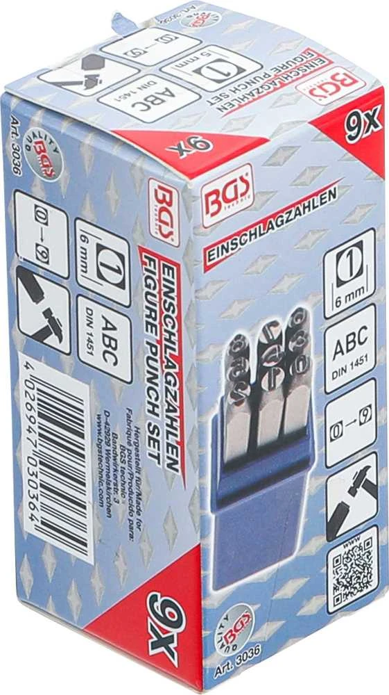 Bgs Technic Skaičių išmušėjų rinkinys | 6 mm (3036)