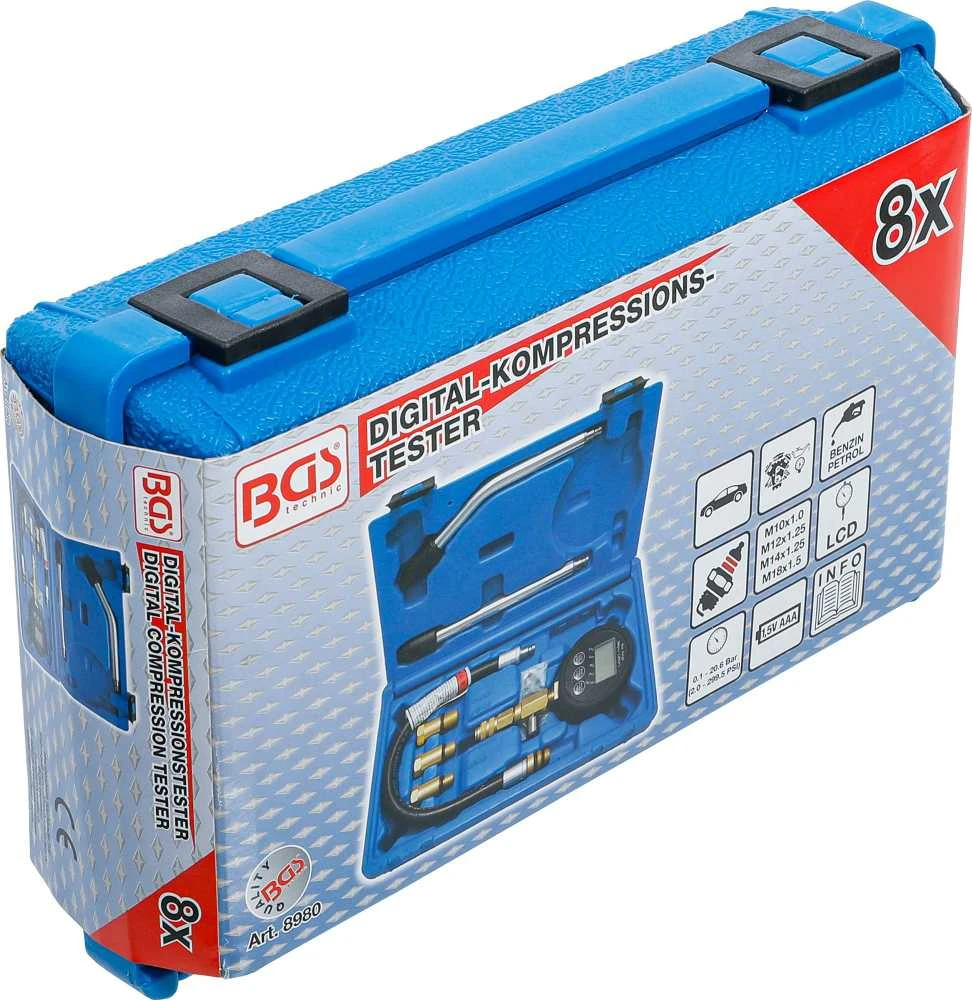 Bgs Technic Skaitmeninis kompresijos matuoklis benzininiams varikliams (8980)