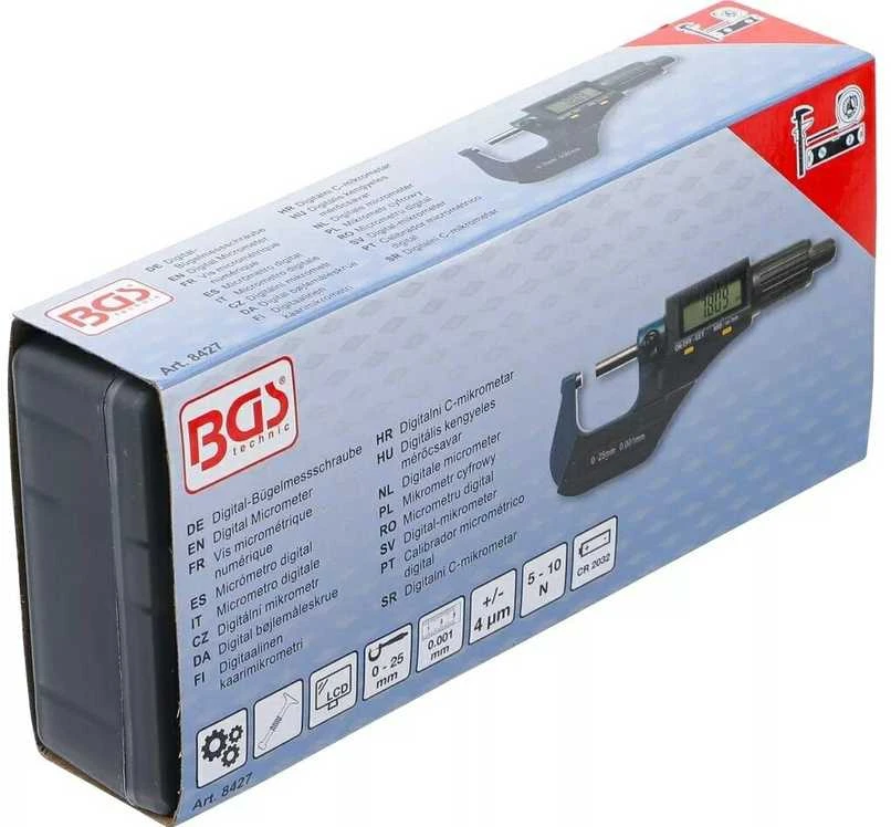 Bgs Technic Skaitmeninis mikrometras | 0 - 25 mm (8427)