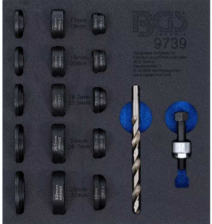 Bgs Technic Skylių rinkinys parkavimo davikliams – Ø17–32 mm, su HSS 10,2 mm grąžtu (9739)