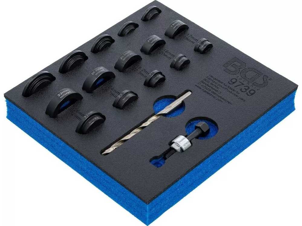 Bgs Technic Skylių rinkinys parkavimo davikliams – Ø17–32 mm, su HSS 10,2 mm grąžtu (9739)