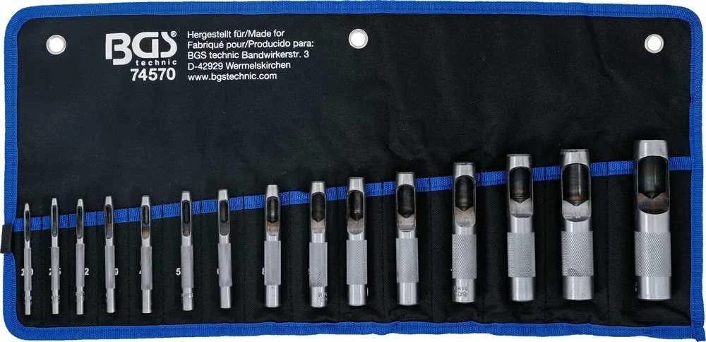 Bgs Technic Skylių išmušėjų rinkinys | 2 - 22 mm | 15 vnt. (74570)