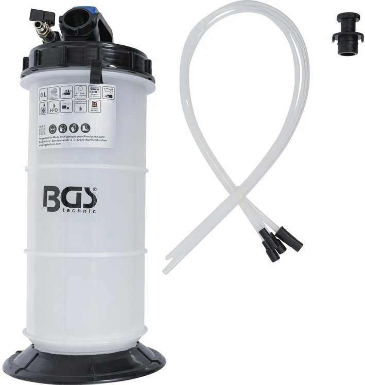 Bgs Technic Skysčių išsiurbimo įrenginys | pneumatinis | 6 l (74396)