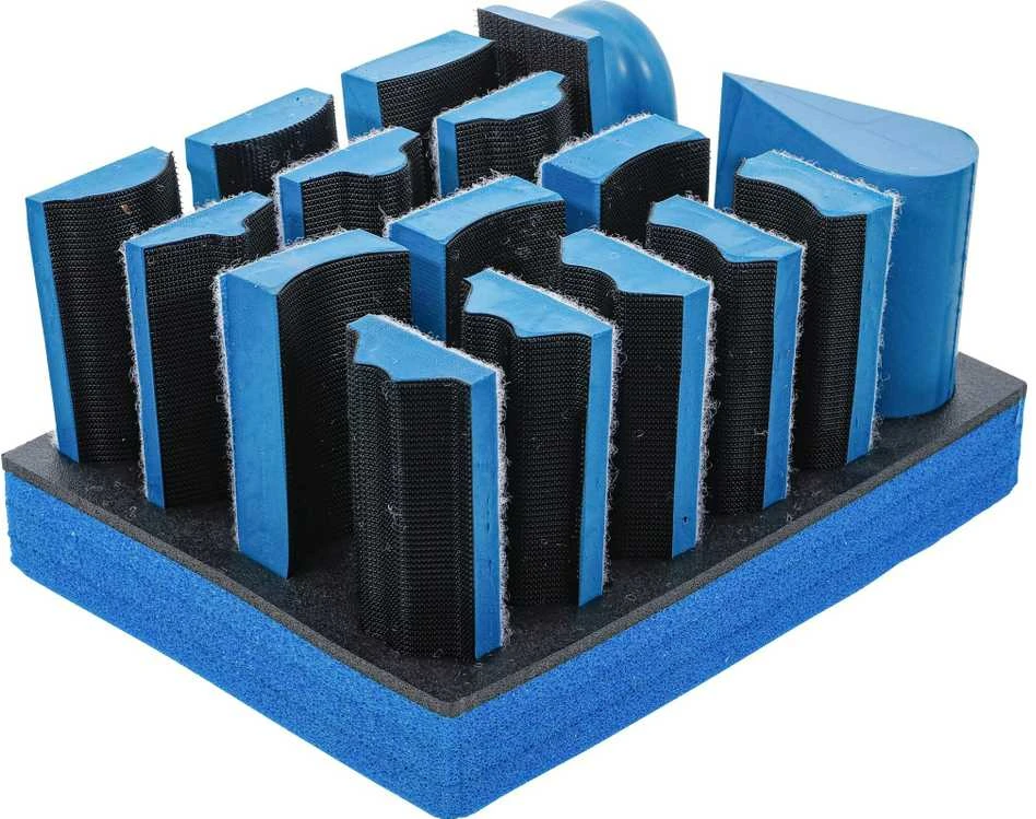 Bgs Technic Šlifavimo blokų rinkinys su velcro | 16 vnt. (74365)