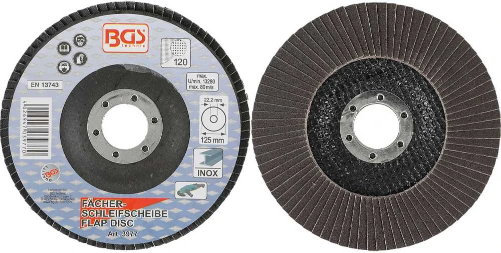 Bgs Technic Šlifavimo diskas lapelinis | Ø 125 mm | K 120 (3977)
