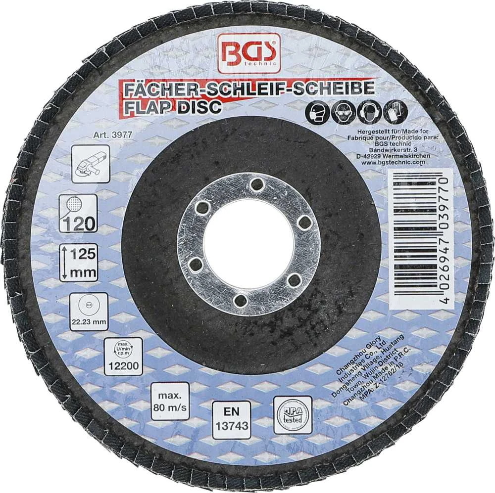 Bgs Technic Šlifavimo diskas lapelinis | Ø 125 mm | K 120 (3977)