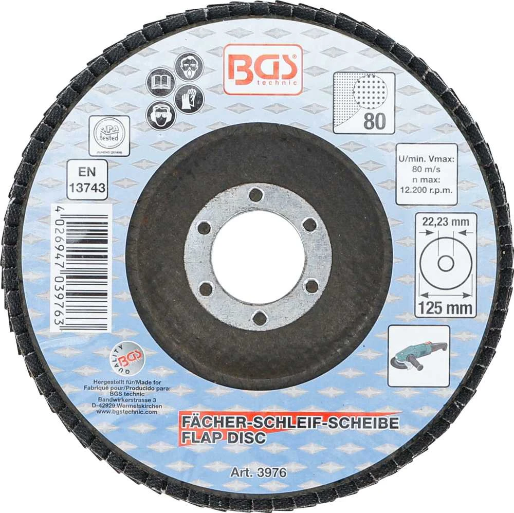 Bgs Technic Šlifavimo diskas lapelinis | Ø 125 mm | K 80 (3976)